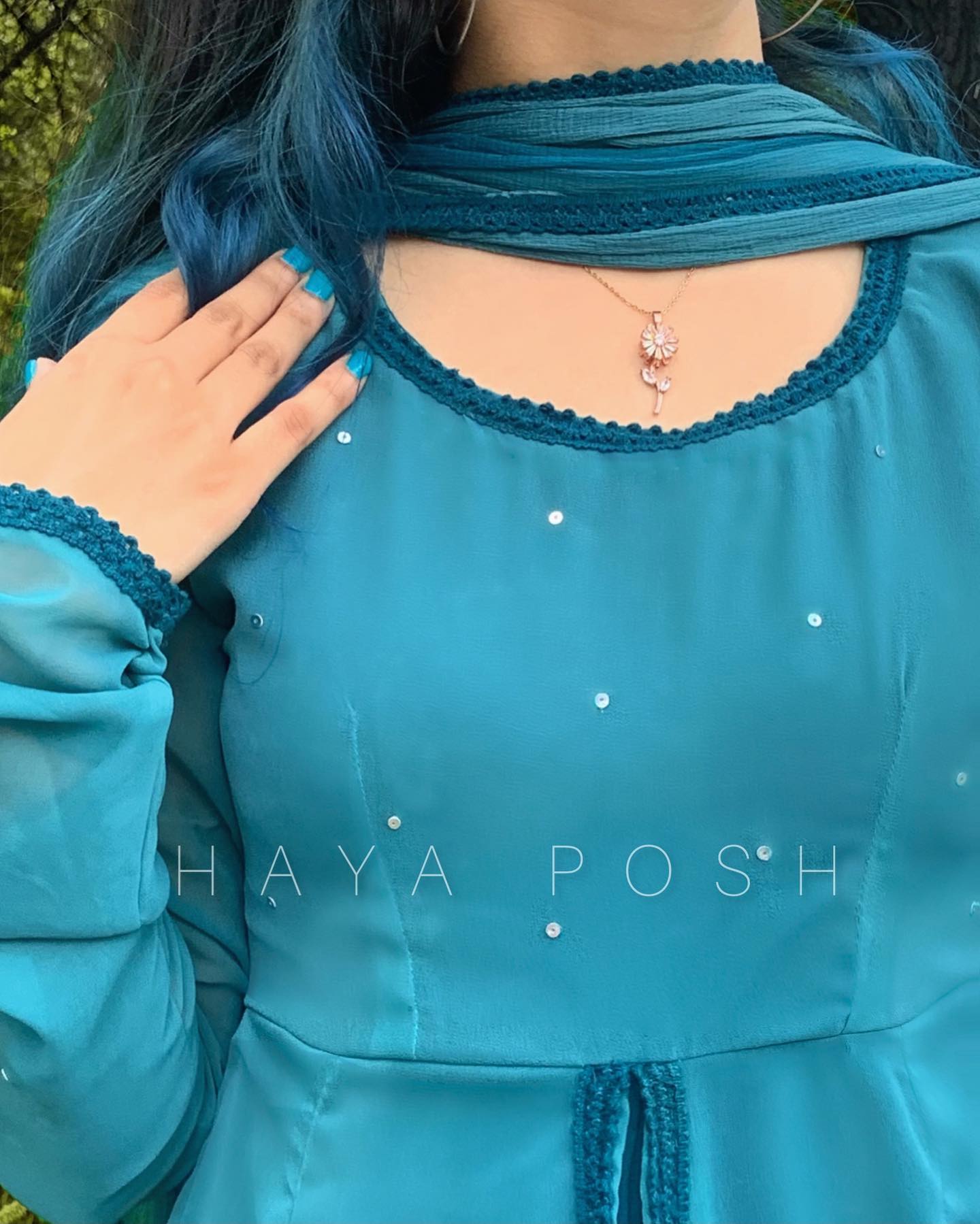 Rhtdm Teal Anarkali Hayaposh India.