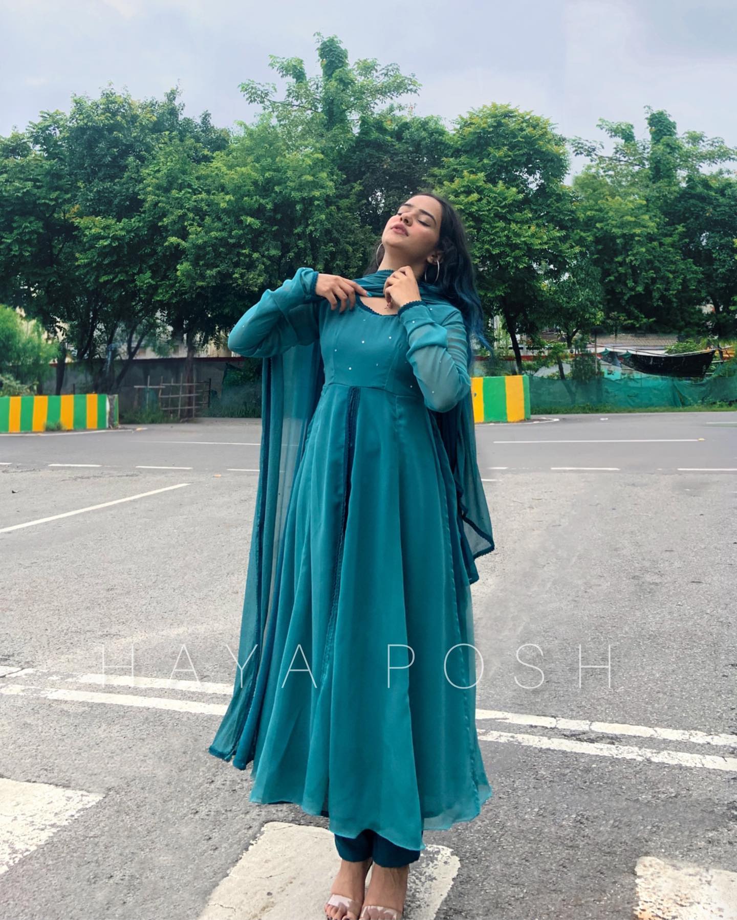 Rhtdm Teal Anarkali Hayaposh India.