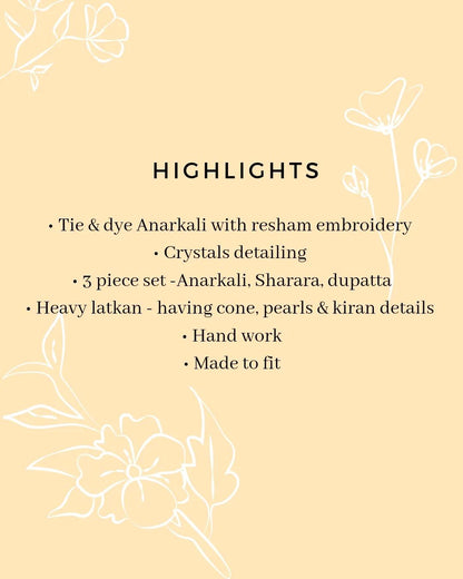 Sunehri Haldi Anarkali Hayaposh India.