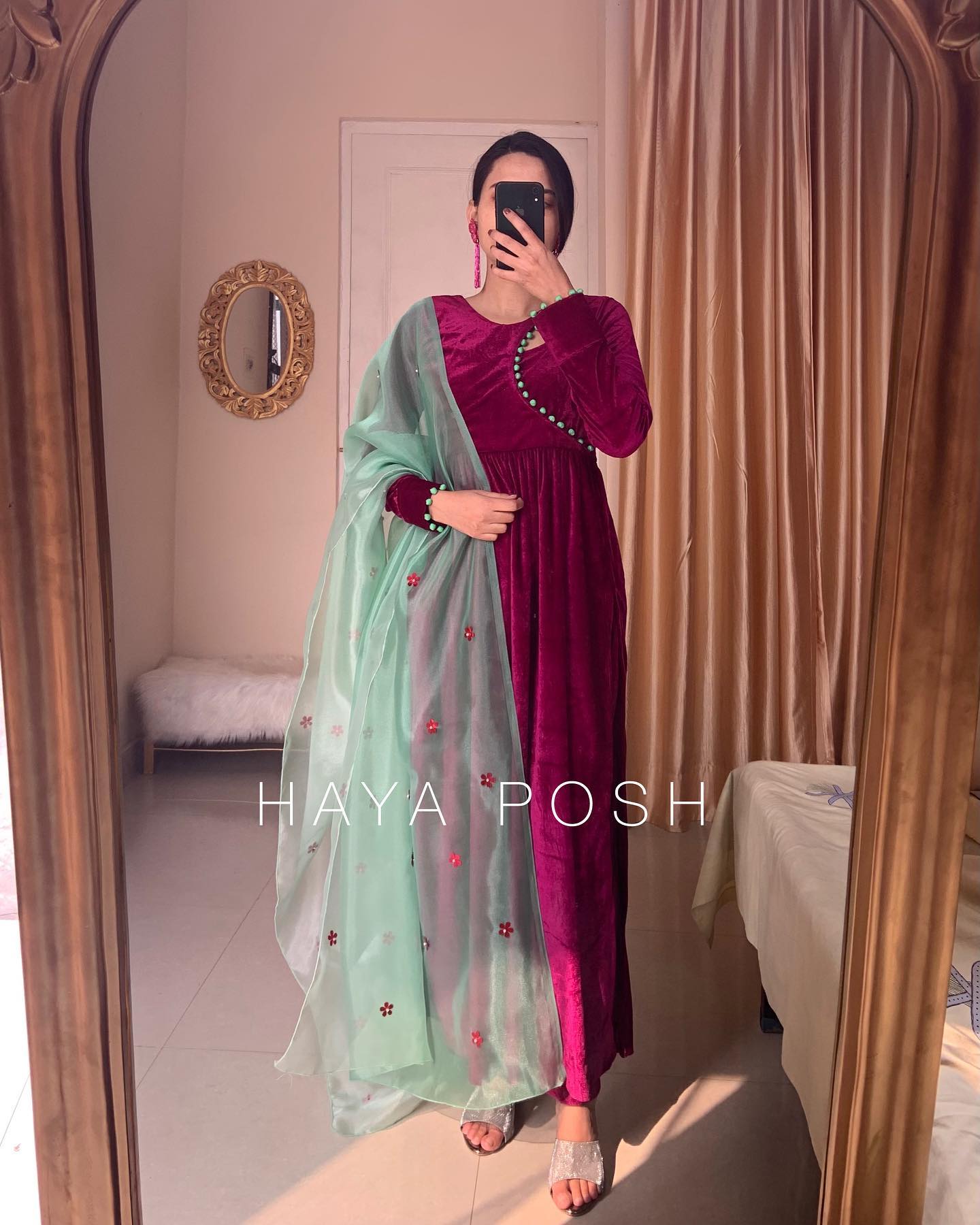 Fuschia Crush Suit Hayaposh India.