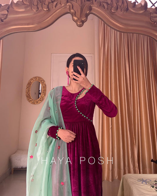 Fuschia Crush Suit Hayaposh India.