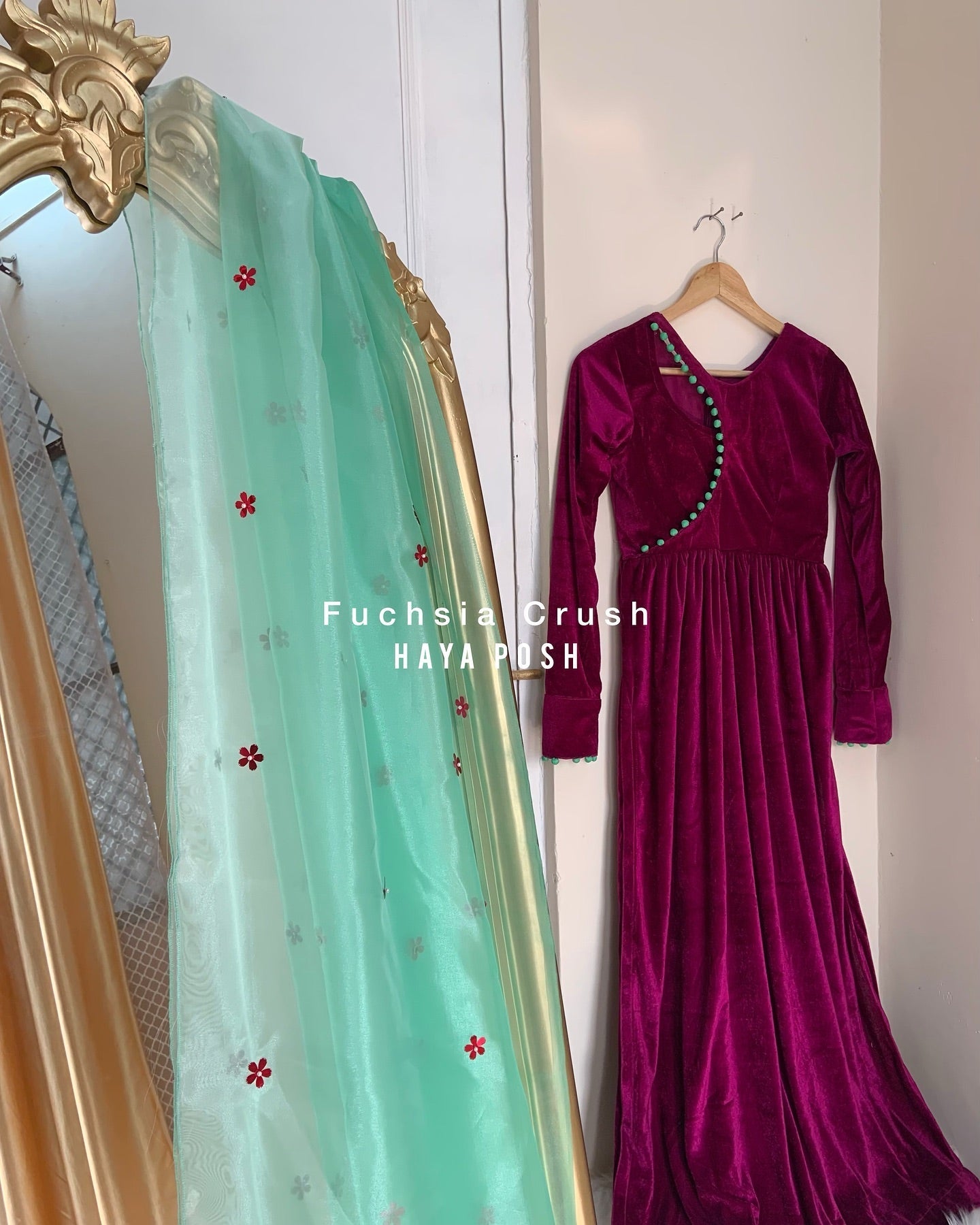 Fuschia Crush Suit Hayaposh India.