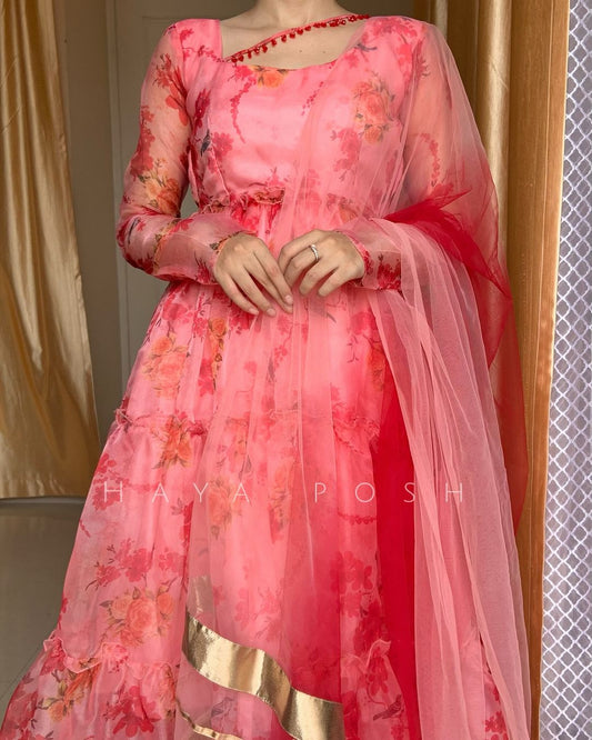 Cherry Blossom Anarkali Hayaposh India.