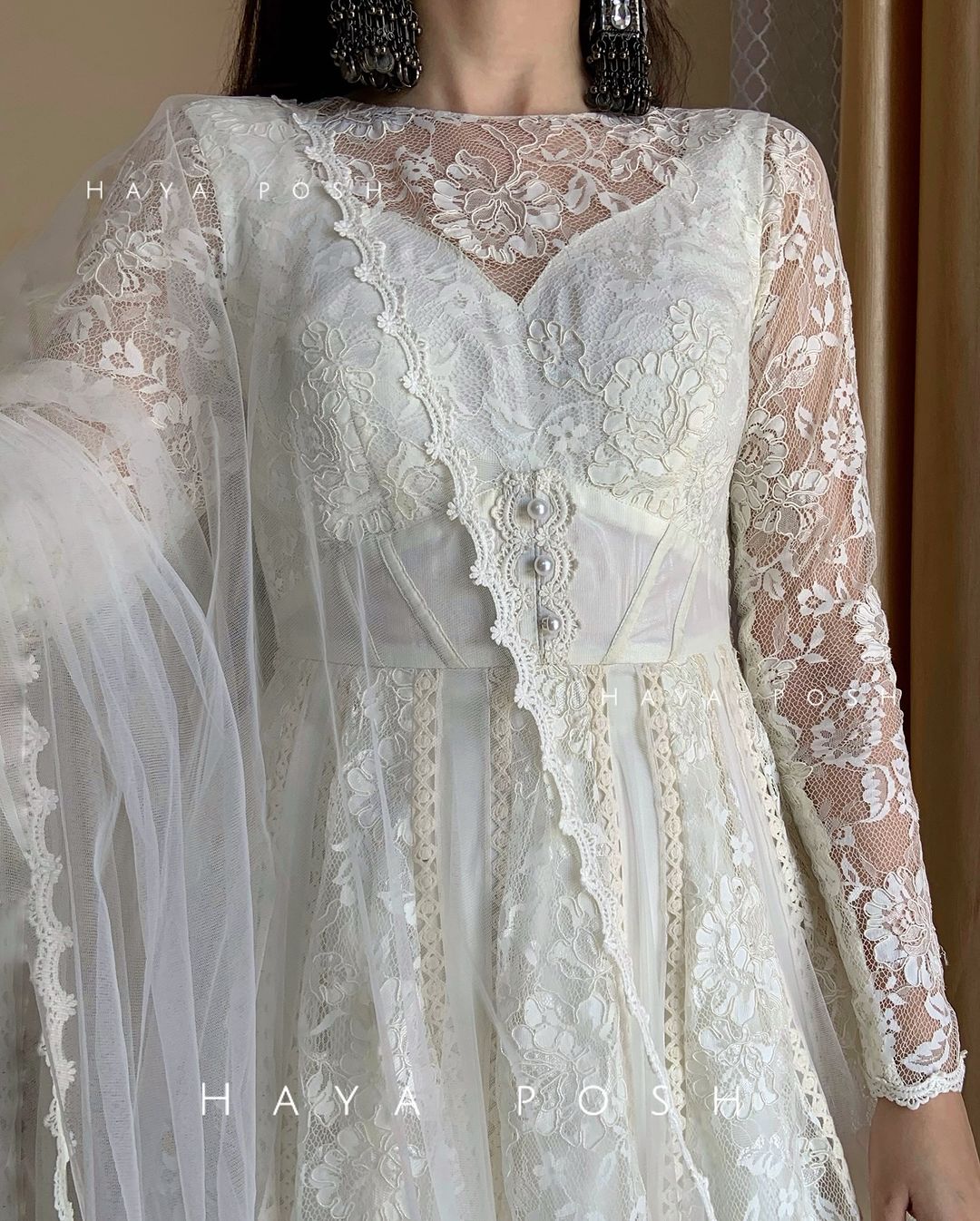 Lacy Anarkali Set Anarkali Hayaposh India.