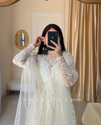 Lacy Anarkali Set Anarkali Hayaposh India.