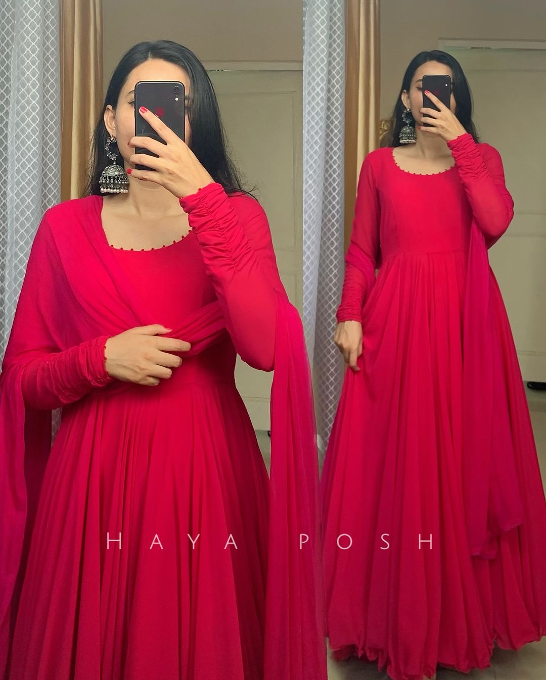 Gulabi Seher Anarkali Hayaposh India.