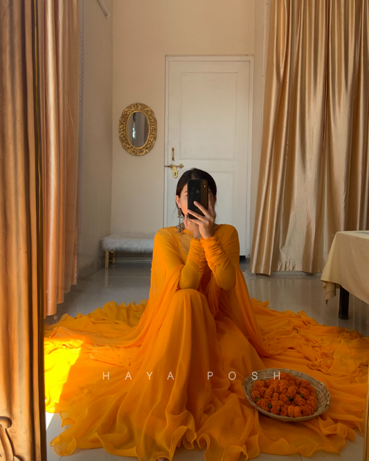 Marigold Anarkali Set