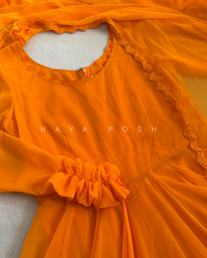 Marigold Anarkali Set