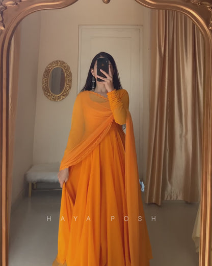 Marigold Anarkali Set